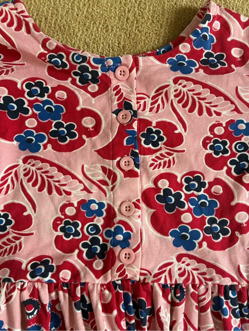 Hannah Anderson Girls Pink Floral Long-Sleeve Dress